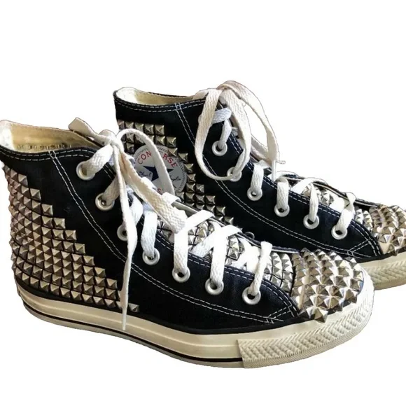 High Top Black Spiked Converse Converse Shoes Converse All
